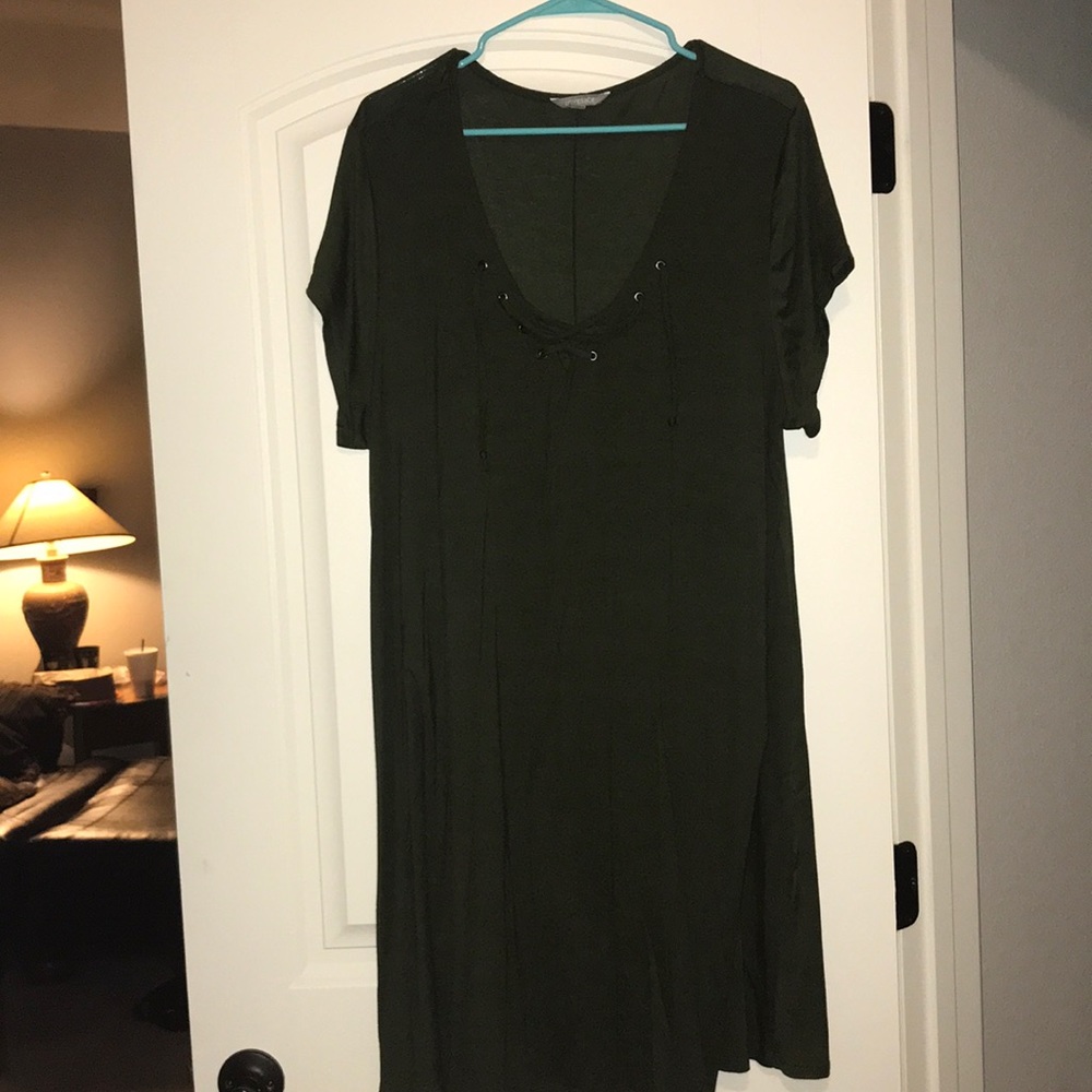 Green casual dress